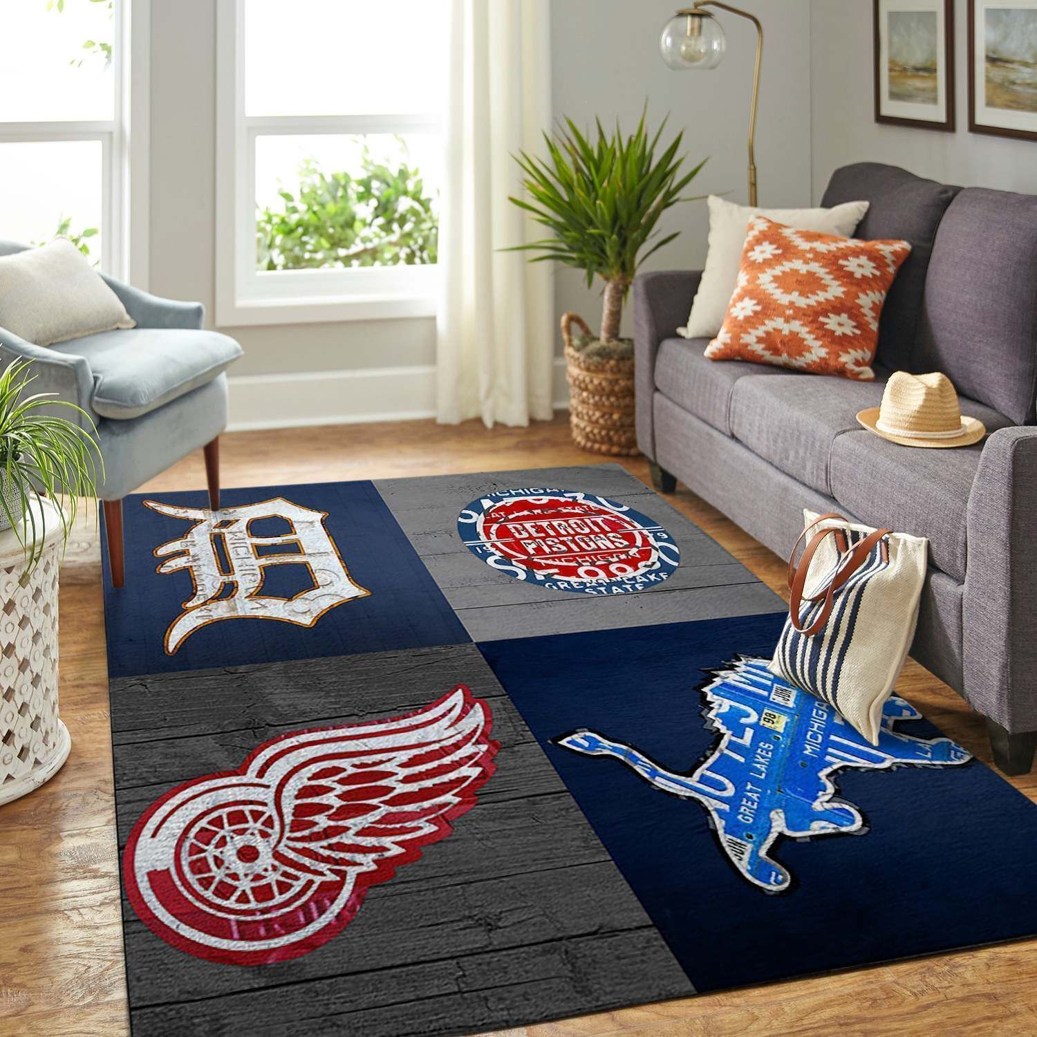 Detroit Tigers Area Rugs, Detroit Pistons Area Rug, Detroit Red Wings Area Rug, Detroit Lions Area Rugs Living Room Carpet FN261243 Local Brands Floor Decor The US Decor