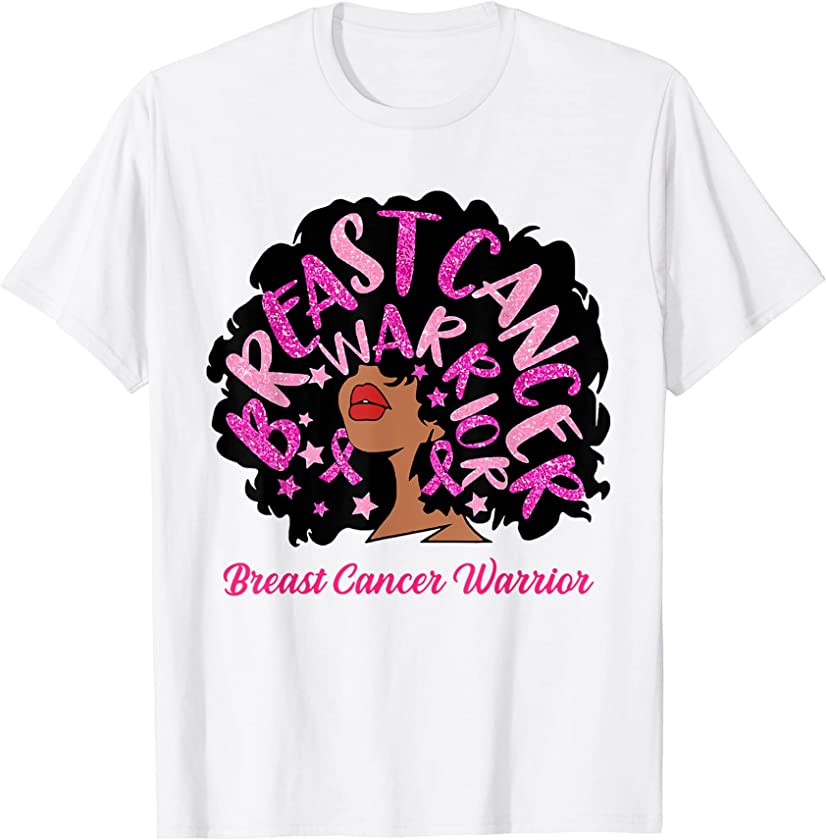 Breast Cancer Warrior Black Queen Pink Ribbon October Women T-Shirt