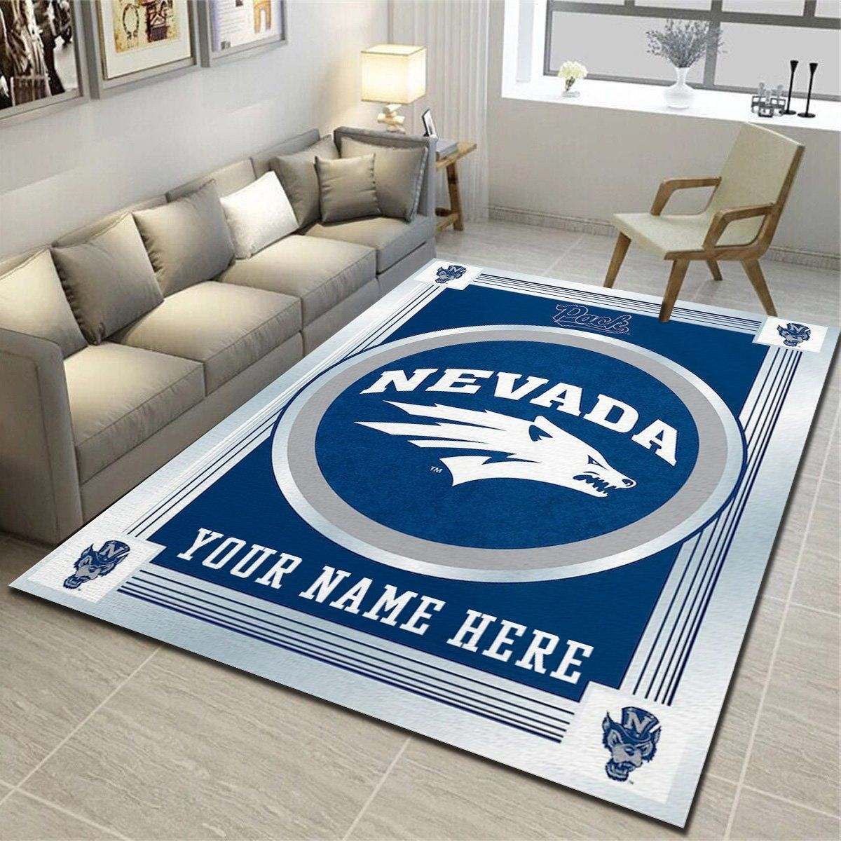 Nevada Wolf Pack Personalized Area Rug, Living Room Bedroom Carpet, Customized Man Cave Floor Mat