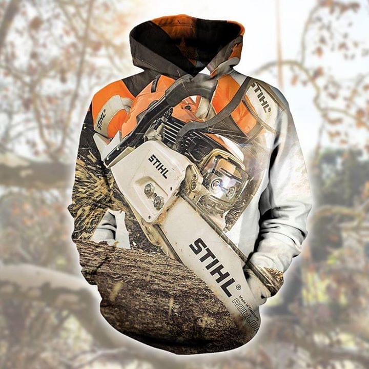 Stihl Chainsaw Camo 3D Hoodie