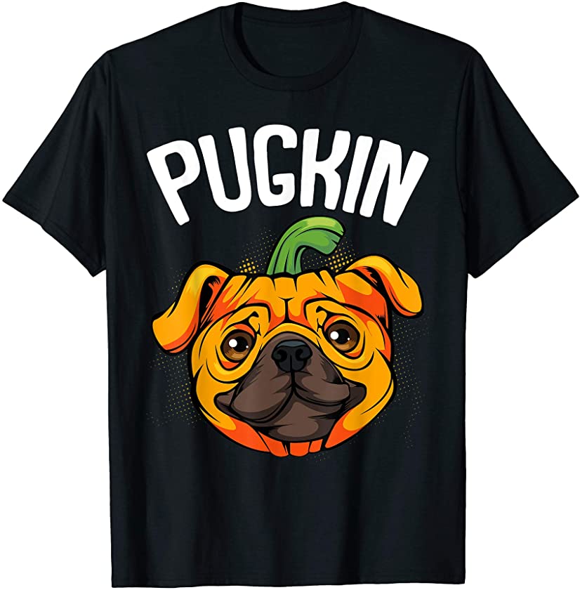 Pugkin Pug Pumpkin Funny Halloween Dog Pet Animal Lover T-Shirt