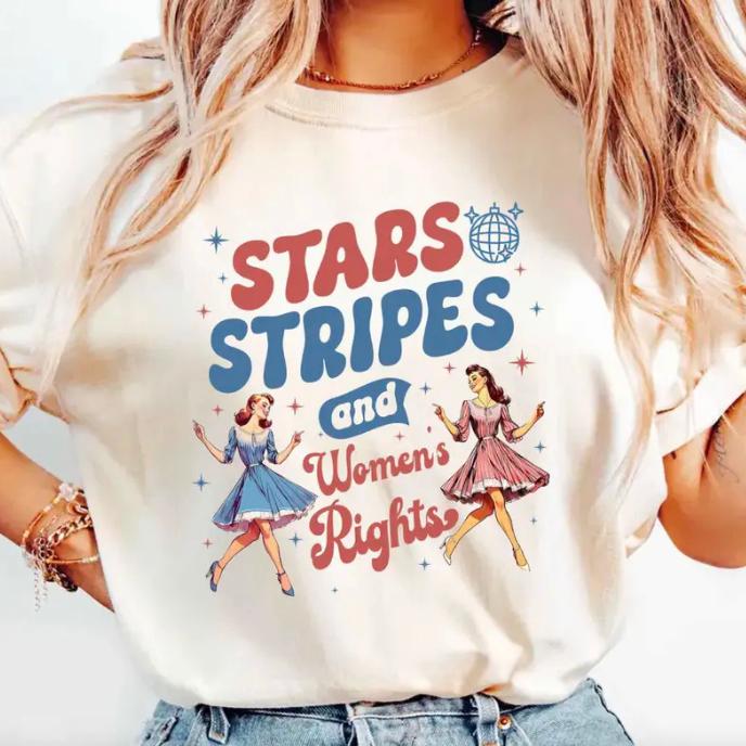 4th of July Feminist T-Shirt, Stars Stripes And Women’s Rights Shirt, Fourth Of July Tee, Feminist Graphic Tee, Girl Power USA T-Shirt, Gift For Her