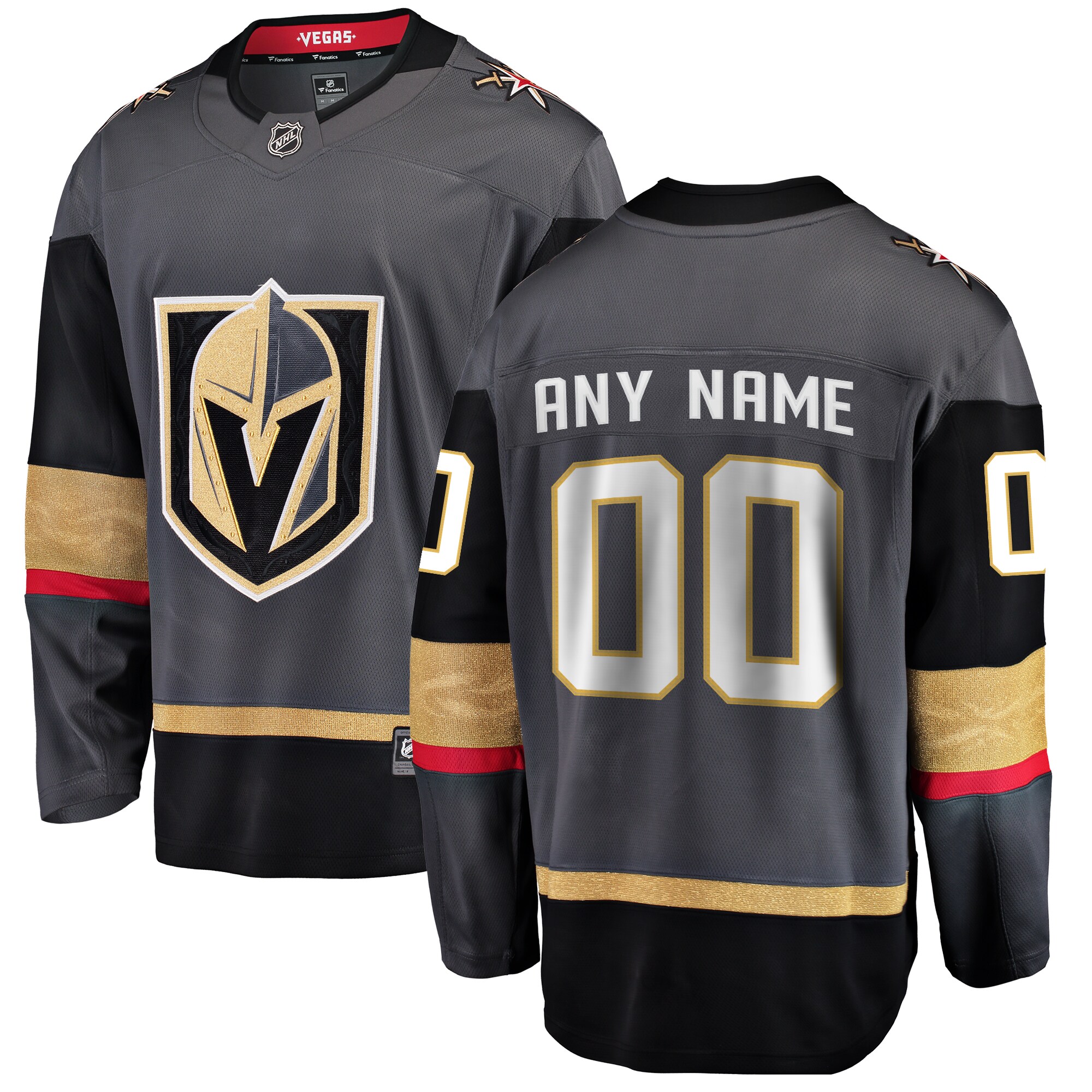 Vegas Golden Knights Branded Alternate Breakaway Custom Jersey – Gray