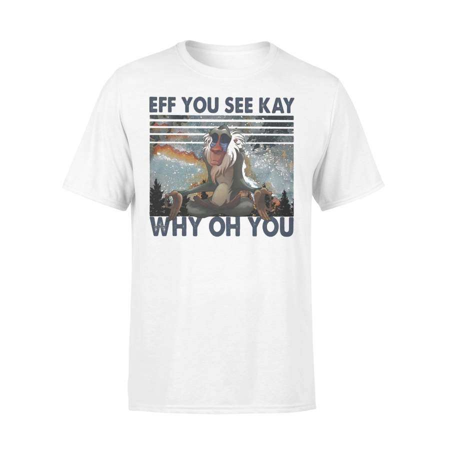 Yoga Monkey Eff You See Kay Why Oh You Vintage T-shirt