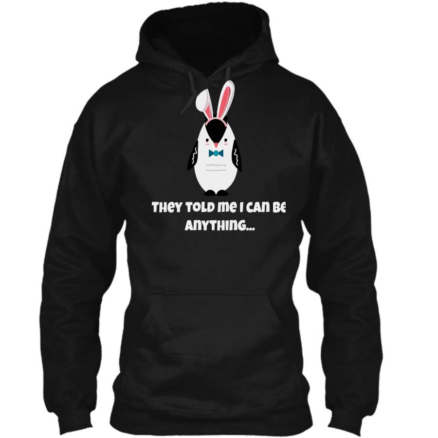 Cute Easter Bunny Penguin Easter T-shirt Pullover Hoodie 8 oz