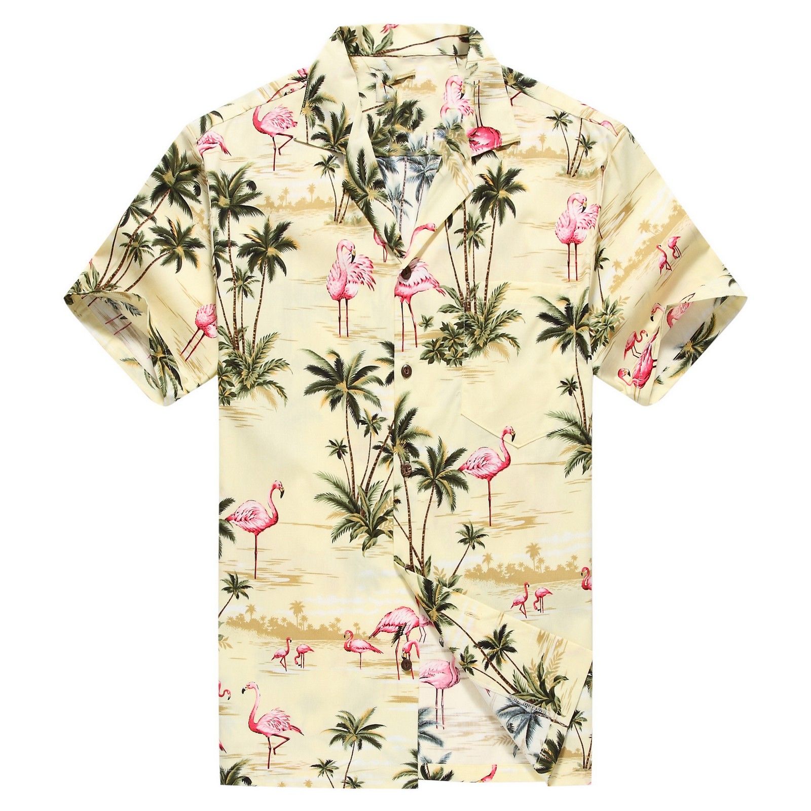 Flamingos Yellow Unique Design Hawaii Shirt Ha41708