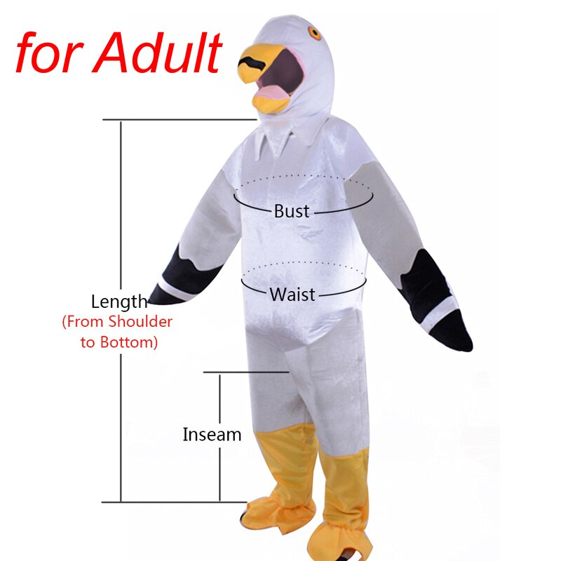 Adult or Kids Seagull Mascot Overhead Bird Halloween Fancy Dress Costume Mens Ladies Unisex Fancy Dress Party Mascot Costume alx