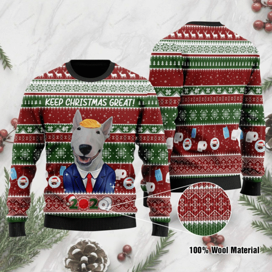 BULL TERRIER CHRISTMAS UGLY SWEATER  HN151213