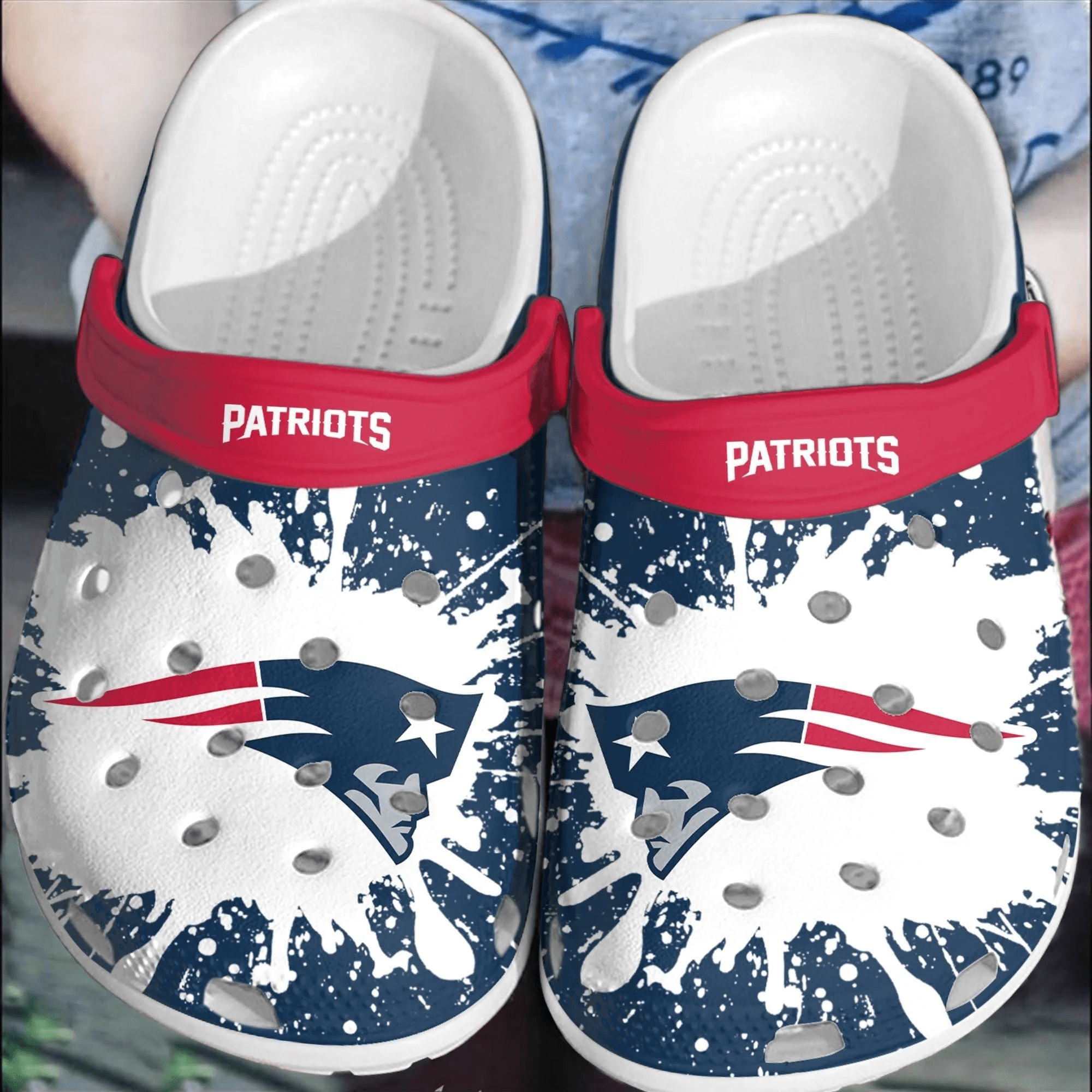 NFL Patriots Football Crocss Crocband Shoes Clogs Comfortable For Men Women