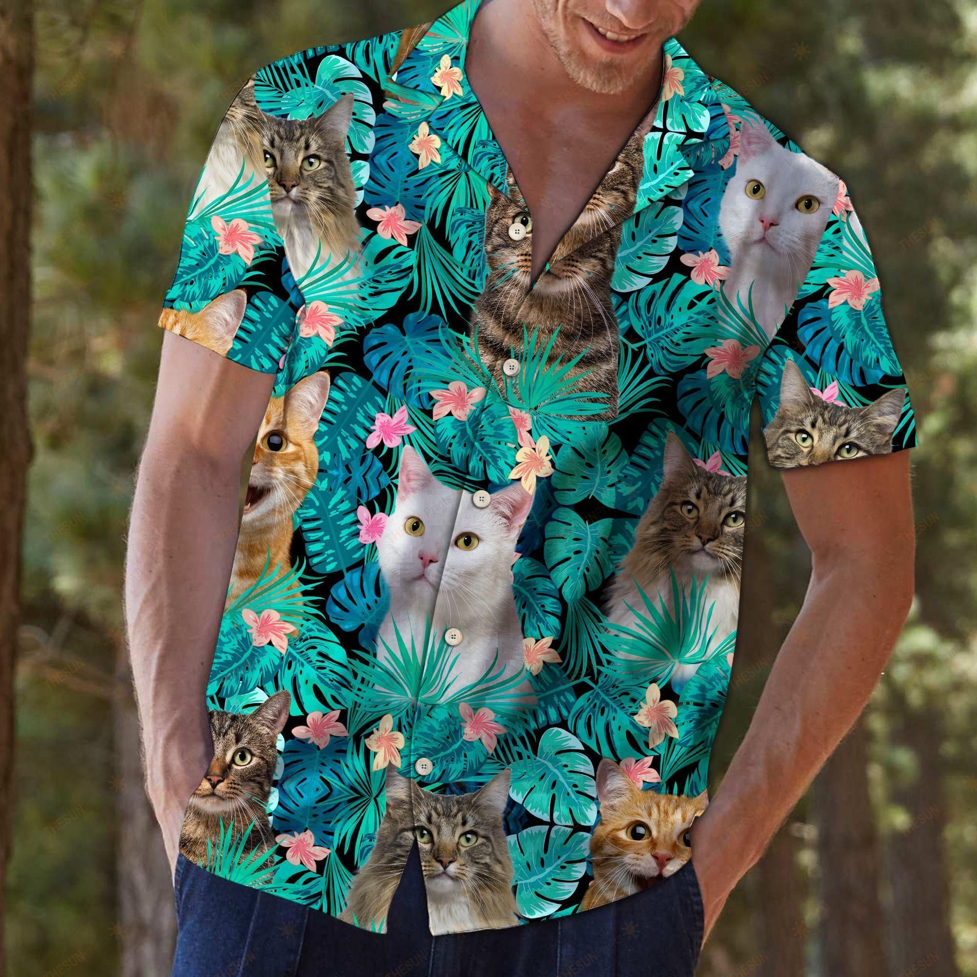 Cat Tropical Hawaiian Shirt Ha64189