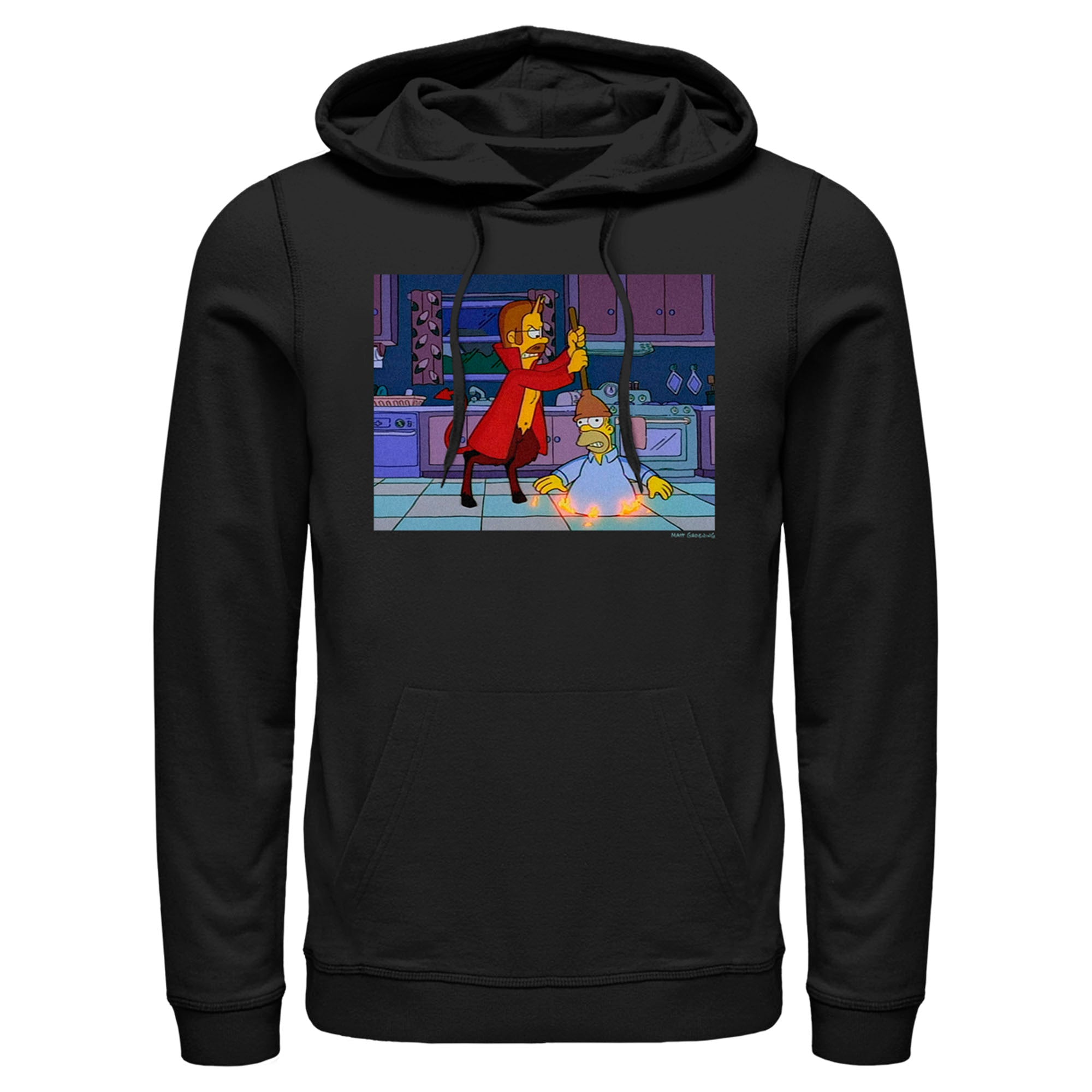 The Simpsons Men’S Homer In Hell  Pull Over Hoodie