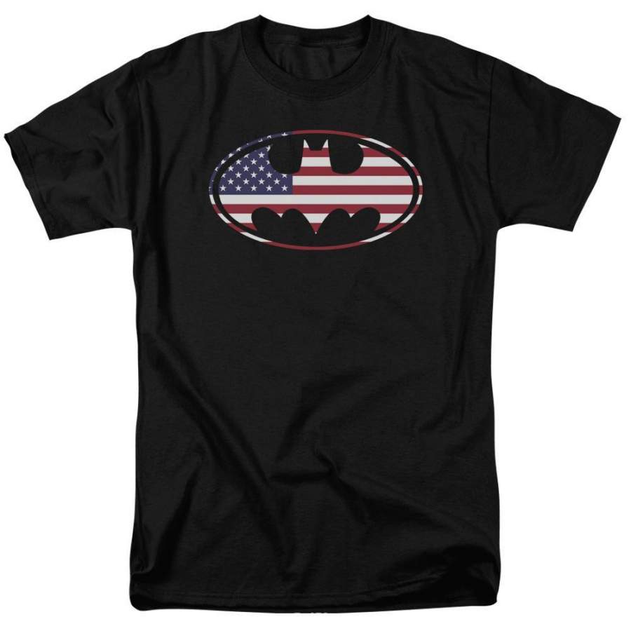 Batman American Flag Oval T-shirt