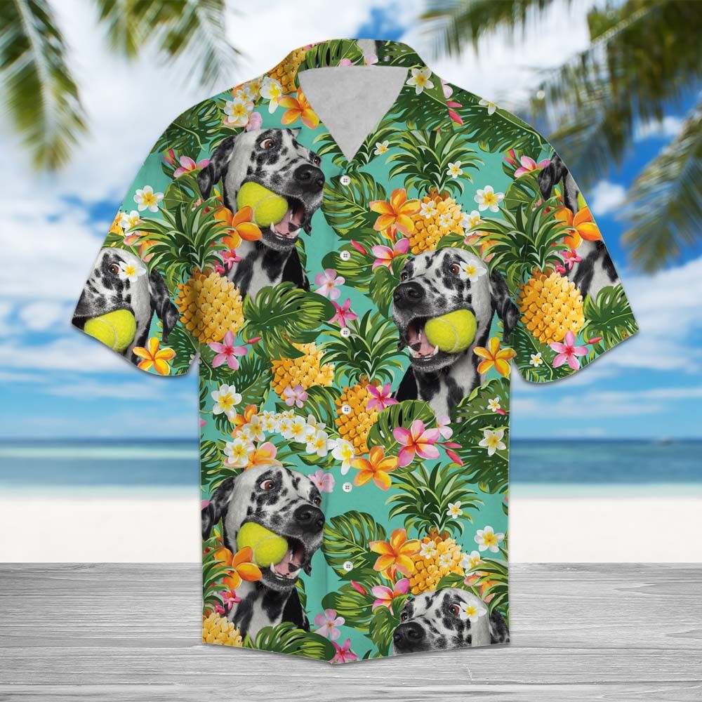 Tropical Pineapple Dalmatian Hawaii Hawaii Aloha Shirt For Dog Lover Ha8486