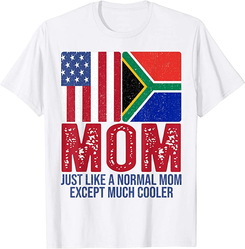 Vintage American South African Mom Flag for Mother’s Day T-Shirt