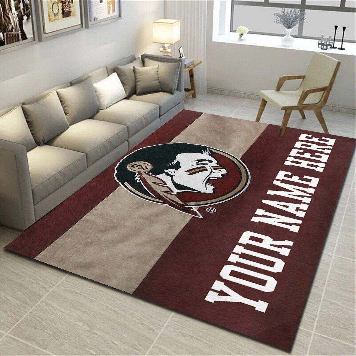 Florida State Seminoles Personalized Rug,Team Living Room Carpet,Customized Fan Cave Floor Mat