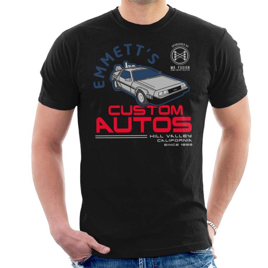 Back To The Future Emmetts Custom Autos Men’s T-Shirt