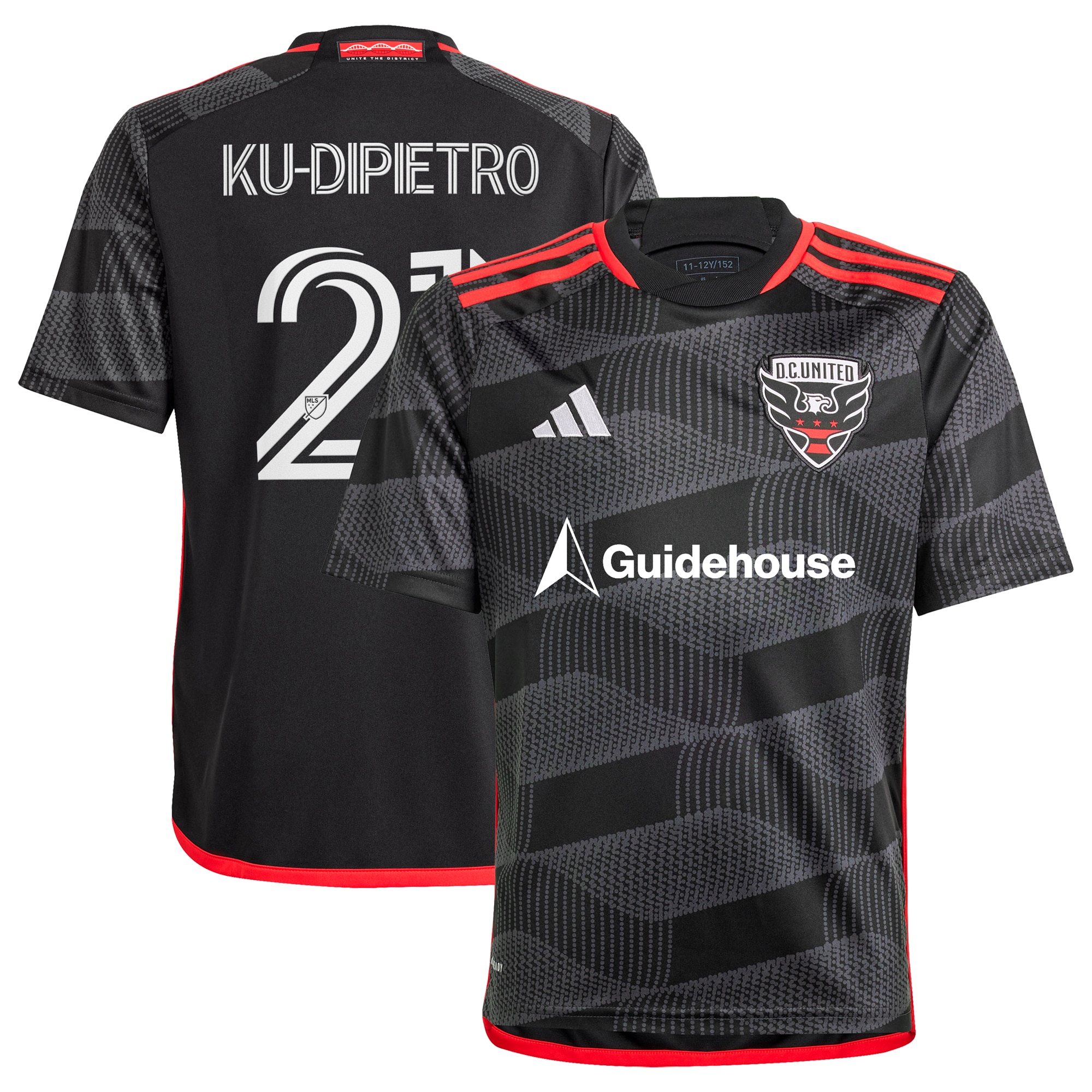 Theodore Ku-Dipietro D.C. United Youth 2024 The Icon Kit Replica Player Jersey  Black