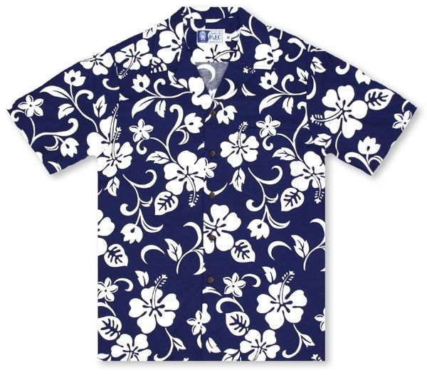 Hibiscus Blue White Nice Design Hawaii Shirt Ha81258