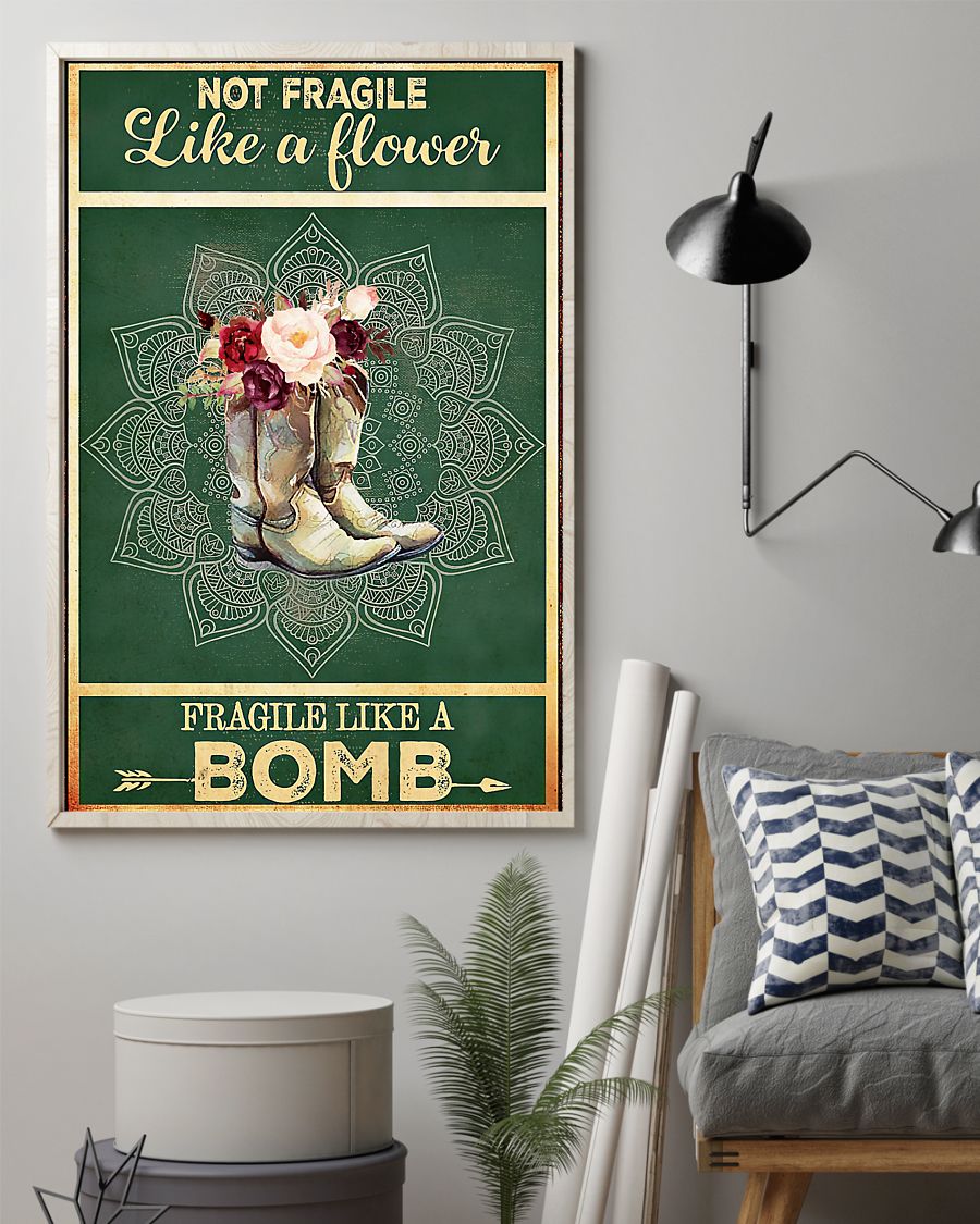 Country Girl Not Fragile Like A Flower Vertical Canvas And Poster | Wall Decor Visual Art