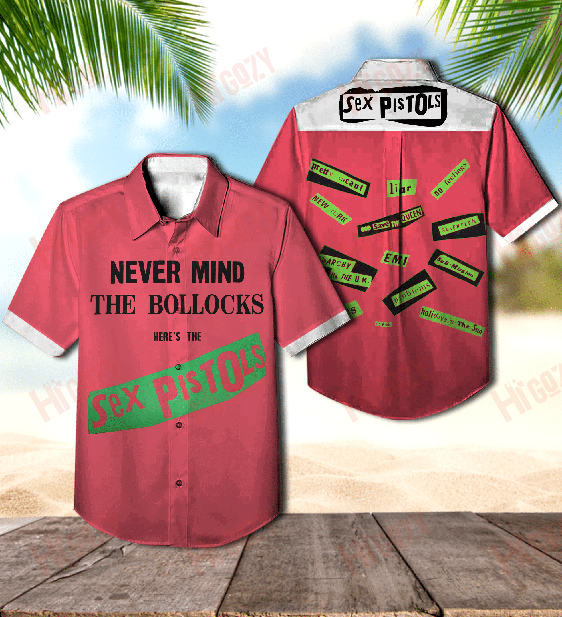 Sex Pistols Hawaii Never Mind Casual Shirt Ha24430