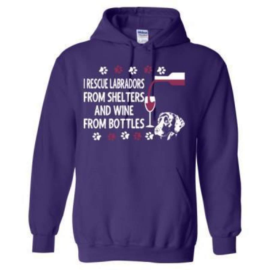 AGR I Rescue Labradors And Wine From Bottles – Heavy Blend™ Hooded Sweatshirt