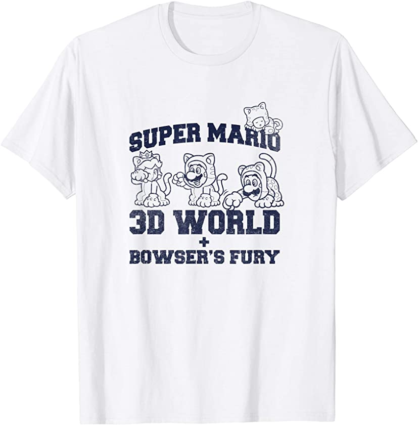 Super Mario 3D Bowser’s Fury Character Line Art T-Shirt