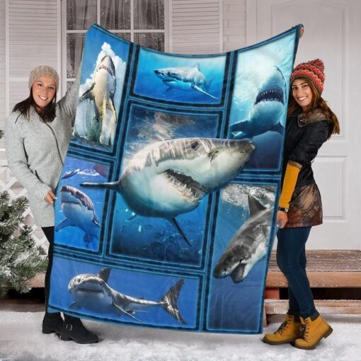 3D Shark Blue Soft Cozy Lightweight Premium Blanket