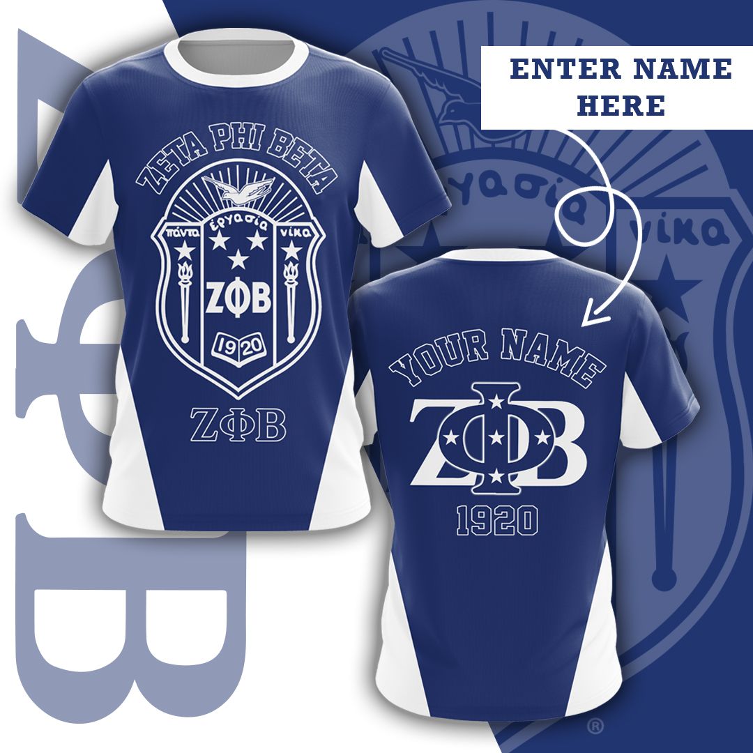 Zeta Phi Beta Custom Name Women T-shirt