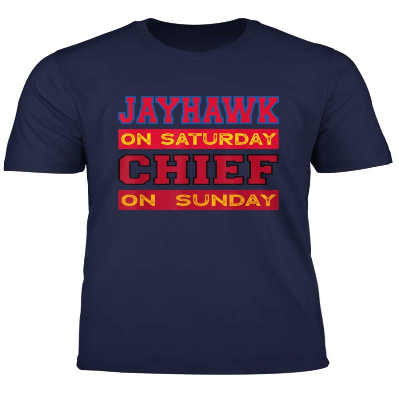 Jayhawk On Saturday Chief On Sunday Kansas City Football T Shirt