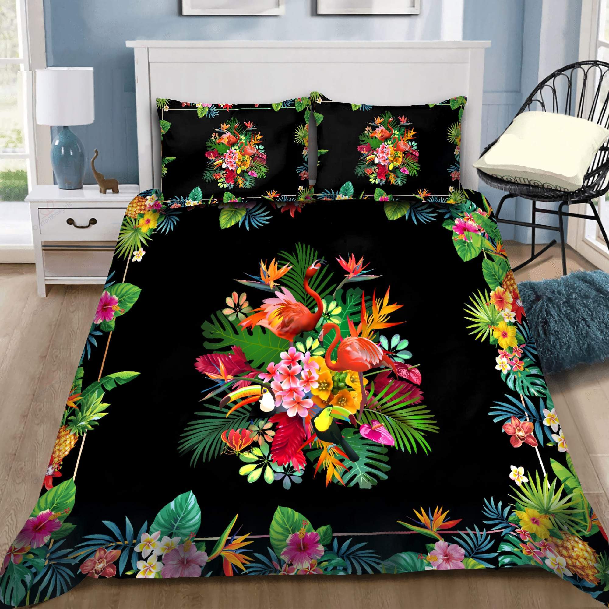 Tmarc Tee Tropical Flamingo And Toucan Bird Bedding Set Am082041-Mei