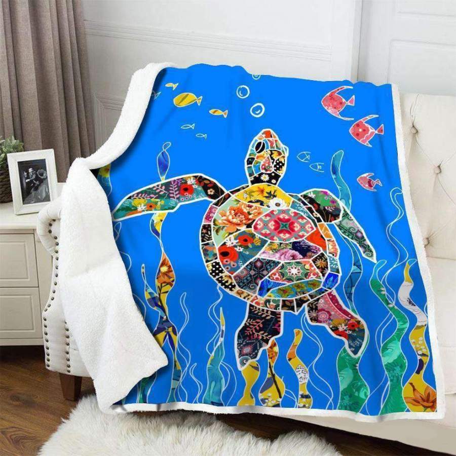 Cute Turtle Blanket Trending Gift For Turtle Lovers