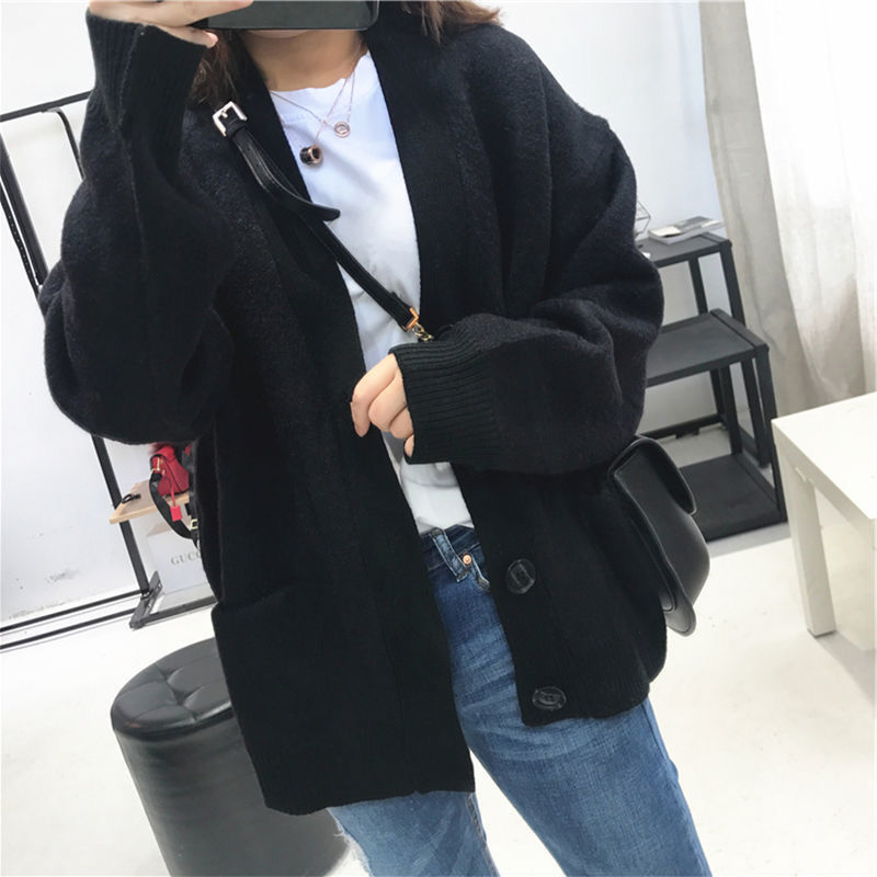 Cardigans Women Solid Elegant Sweaters Pockets Fashion Casual Female Knitted Outwear Womens Lazy Korean Style Clothing Trendy alx