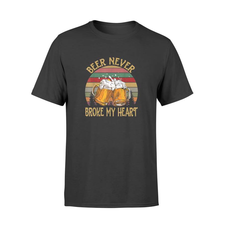 Beer Never Broke My Heart Vintage Funny Drinking T-shirt – Standard T-shirt