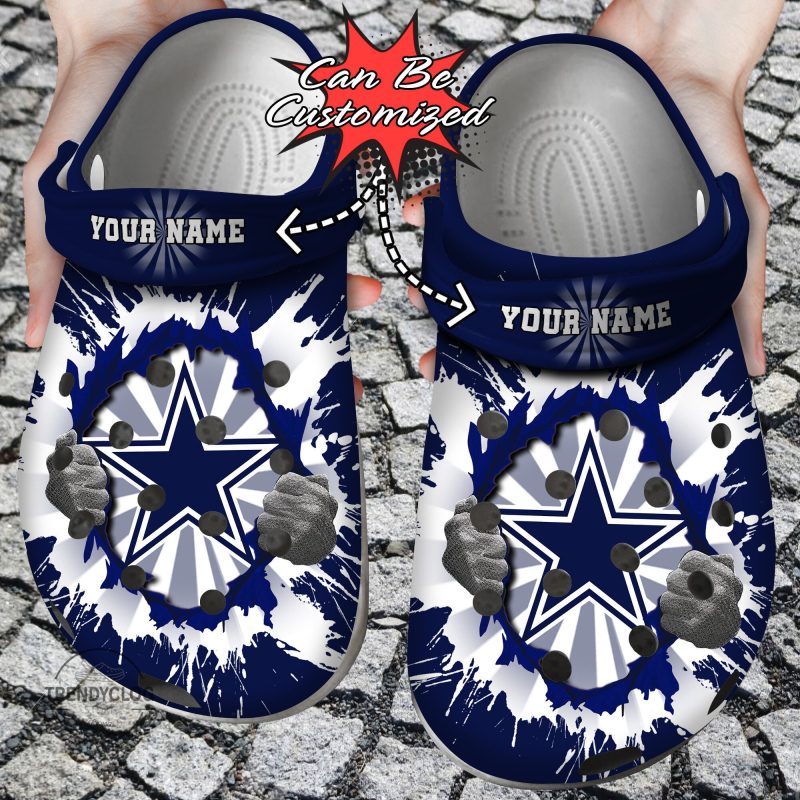 Football Personalized DCowboys Hands Ripping Light Clog Shoes