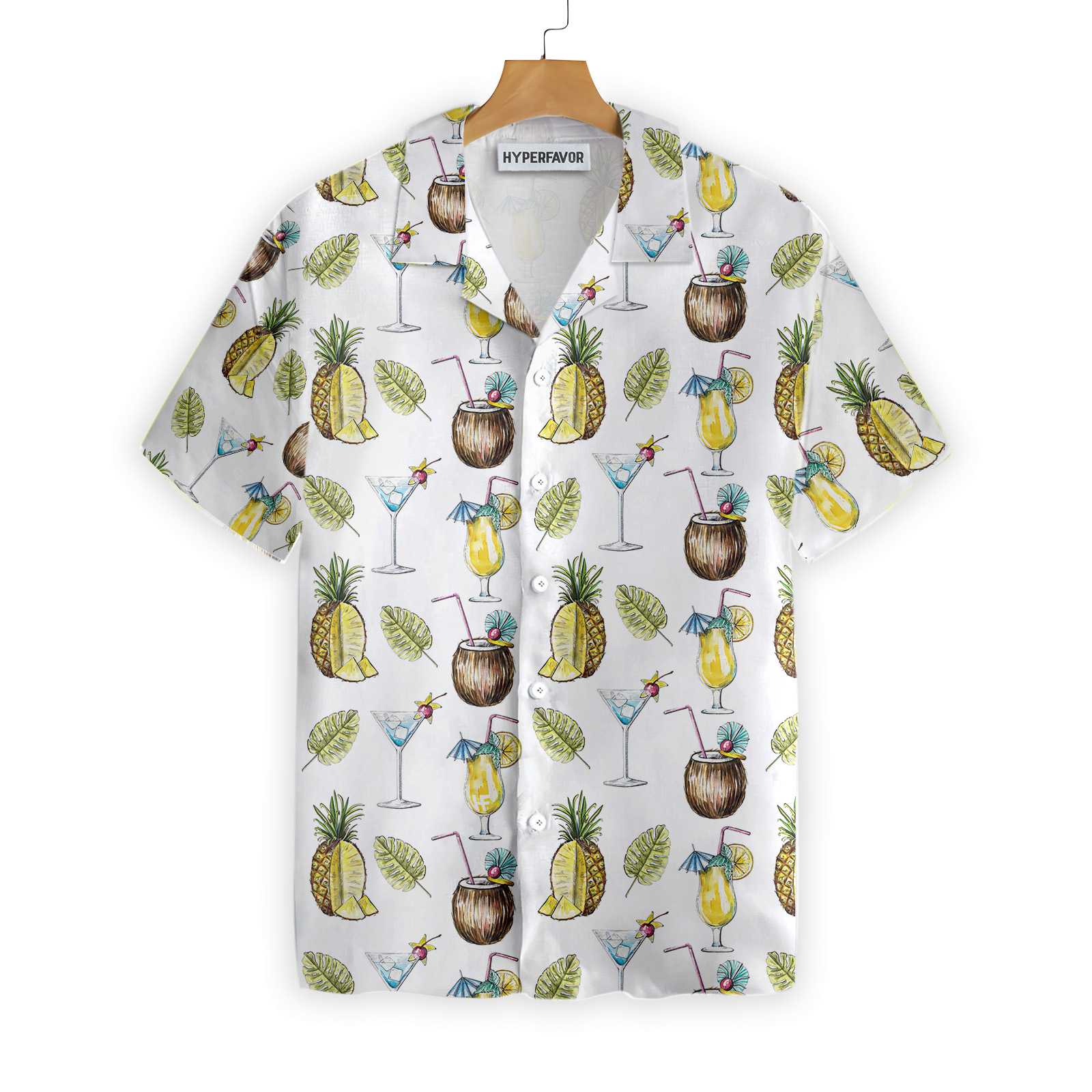 Tropical Coconut Cocktail Shirt For Men Hawaii Ha88224