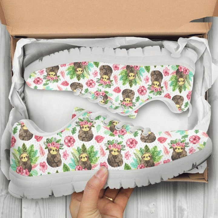 Floral Sloth Running Shoes Sneakers Pn206338Sa