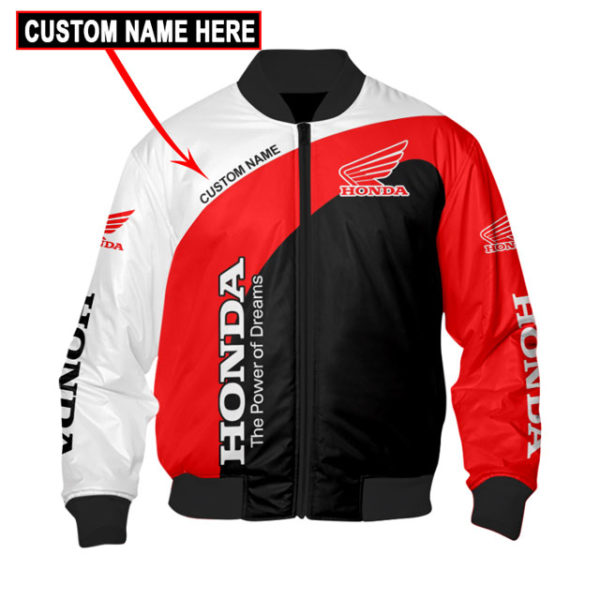 Custom Name Honda, Honda 3D Spring Autumn New Fashion Mens Casual Jacket Large Size Men Pilot Bomber Jacket Dv28