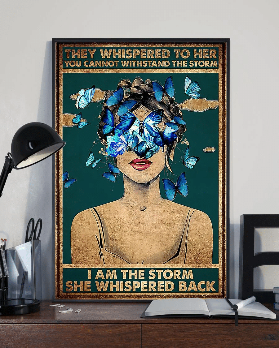 Butterfly Girl Poster Canvas – They Whispered To Her Vintage Home Decor Wall Art Evg80547