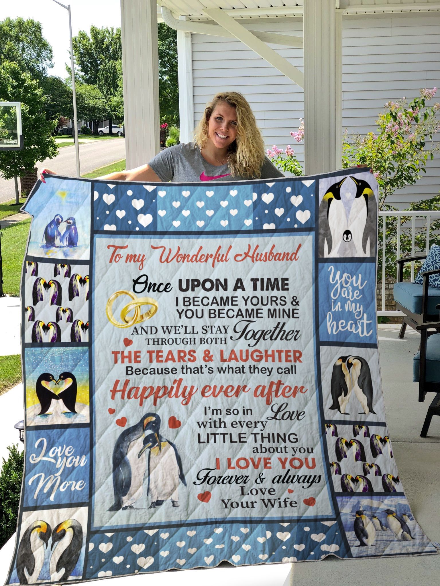 Personalized Penguin To My Husband Quilt Blanket From Wife I Love You Forever And Always Great Customized Blanket Gifts For Birthday Christmas Thanksgiving