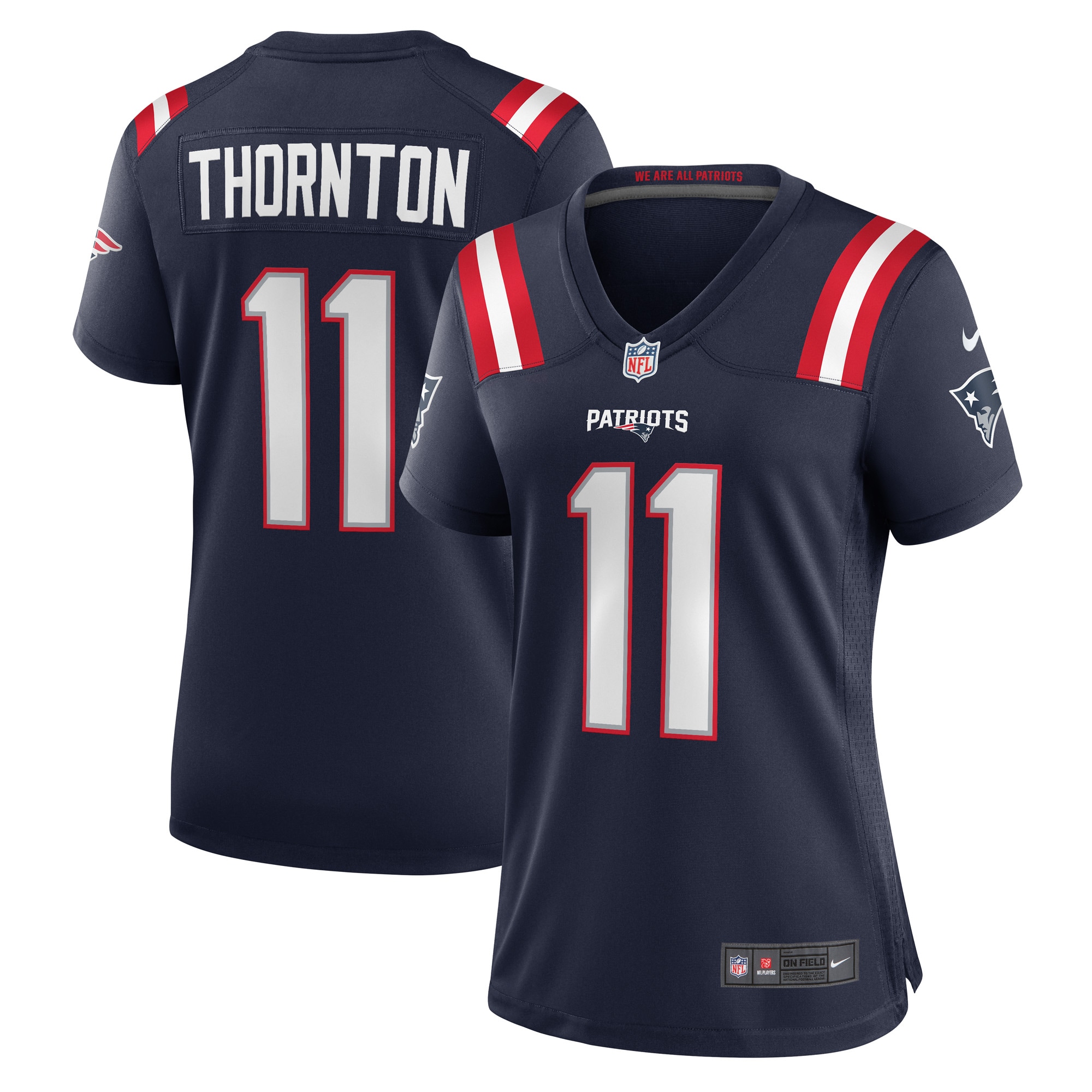 Tyquan Thornton New England Patriots Women's Game Player Jersey – Navy