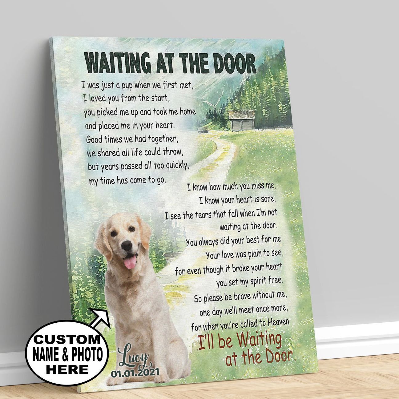 Personalized Golden Retriever - Waiting At The Door Poem - Poster ...