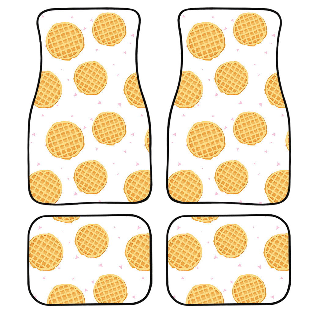 Cute Waffle Pattern Print Front And Back Car Floor Mats, Front Car Mat