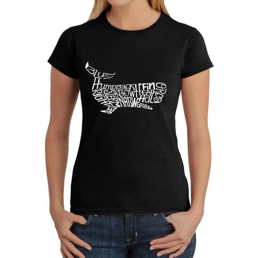 LA Pop Art  Women’s Word Art T-Shirt – Humpback Whale