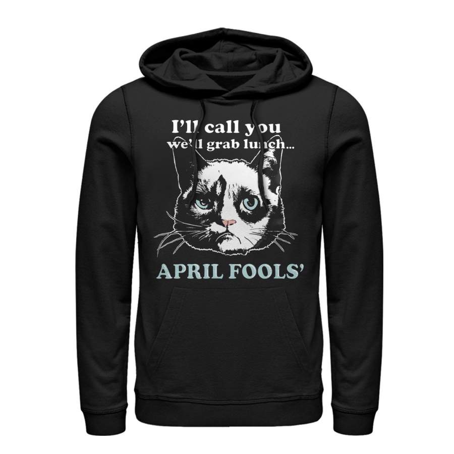 Grumpy Cat Men’s Grab Lunch  Lightweight Hoodie Black