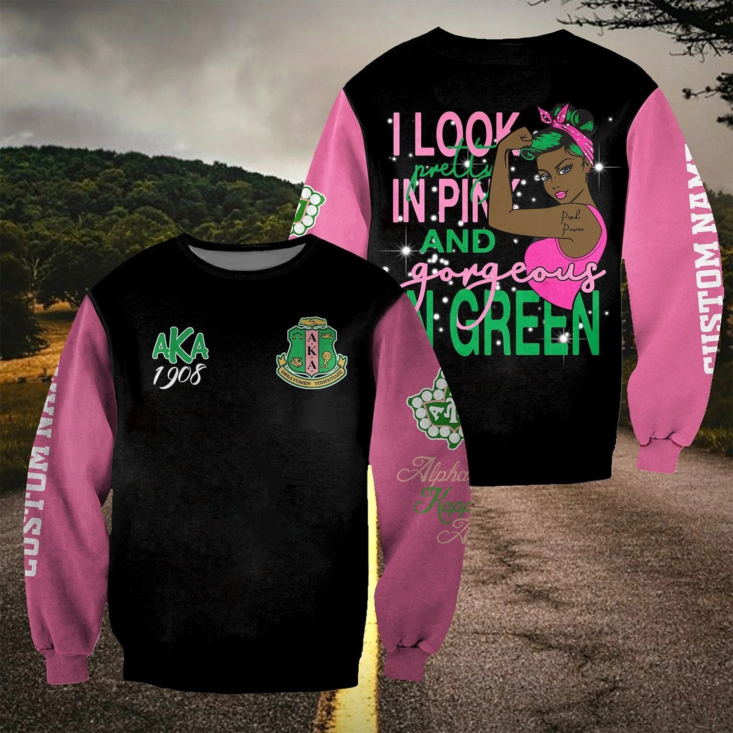 Greek Life Sweatshirt – Personalized Alpha Kappa Alpha Pretty And Gorgeous Crewneck Sweatshirt J5