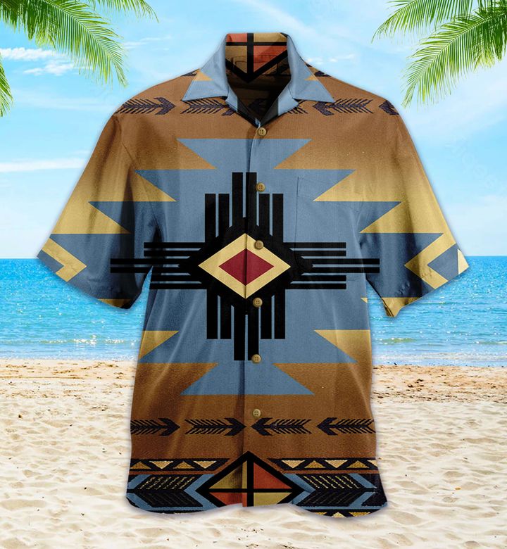 Southwest Blue Symbol Native American Hawaii Shirt Ha30008