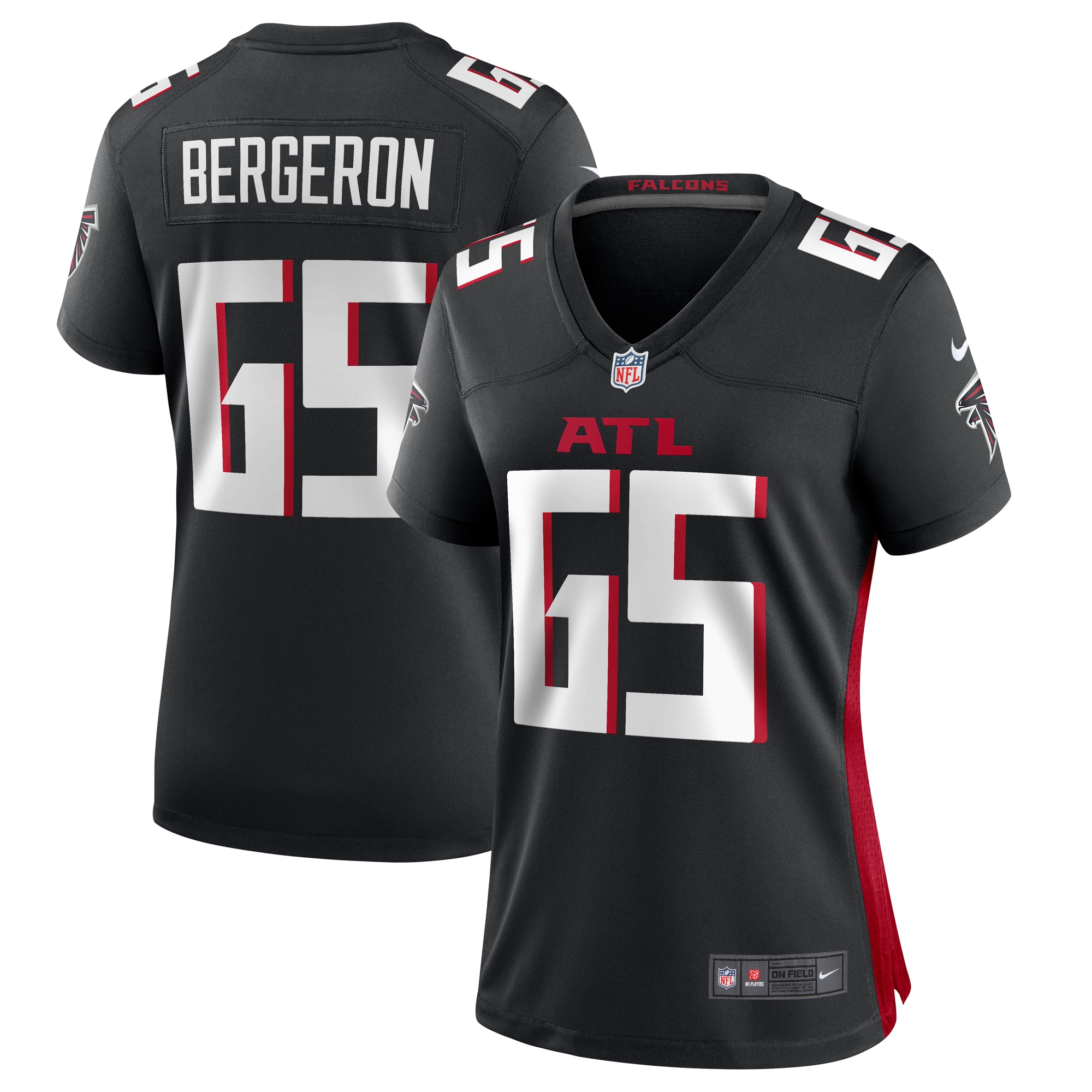 Women’s Atlanta Falcons Matthew Bergeron  Black Team Game Jersey