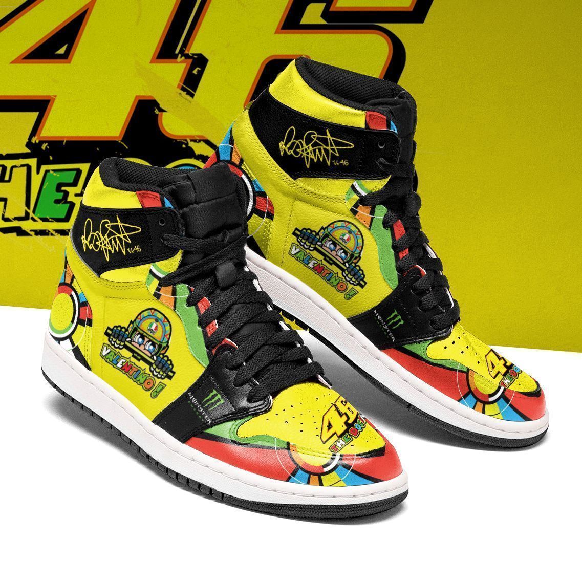 VR46 BDA JD High top Shoes Sneakers Jordan Sneakers Sport Air Jordan High Sneakers Sport Sneakers