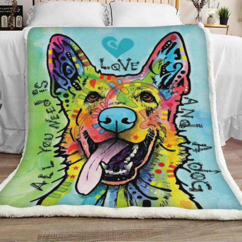 German Shepherd Dog Sherpa Blanket JR1303 73O49