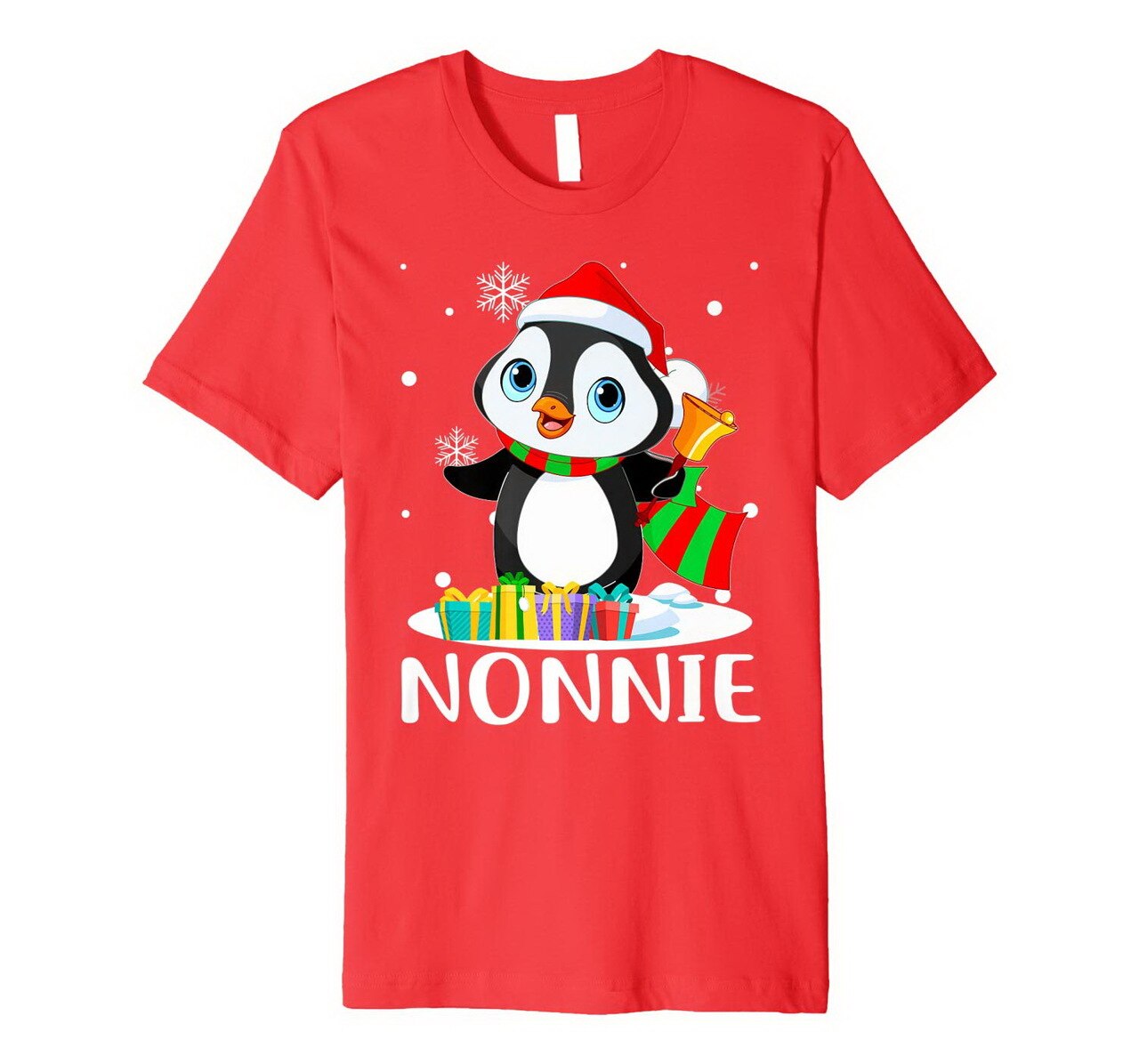 Nonnie Penguin Hat Santa Christmas Matching Family Group Premium T-Shirt New